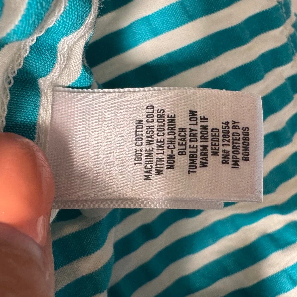 Bonobos Seersucker Chore Jacket Mens Medium Teal White Stripe Puckered Cotton
